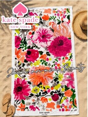 Kate Spade Floral Blooms Oversized Beach Towel Purple, Pink, Coral
